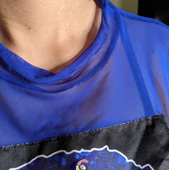 LOVE J "Beautiful Love Dream Queen" Sequin Embellished Mesh Top ~ NWOT - Picture 6 of 10